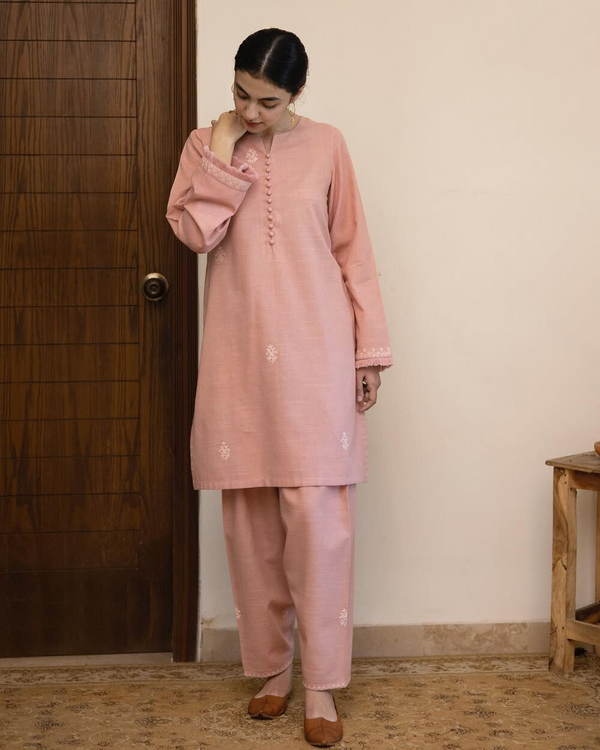 TEA PINK | 2-pc Stitched Embroidered Outfit