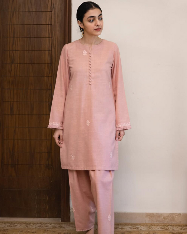 TEA PINK | 2-pc Stitched Embroidered Outfit
