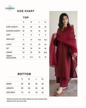 BURGUNDY | 3-pc Stitched Embroidered Outfit