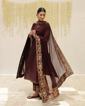 MAROON | 3-Pc Stitched Embroidered Outfit