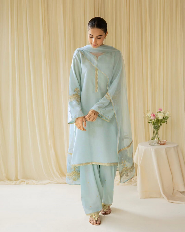 AQUA DREAM | 3-pc Stitched Embroidered Outfit
