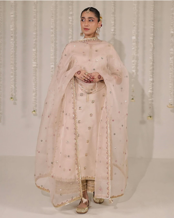 ROSÉ BLUSH | 3-PC Stitched Embroidered Outfit