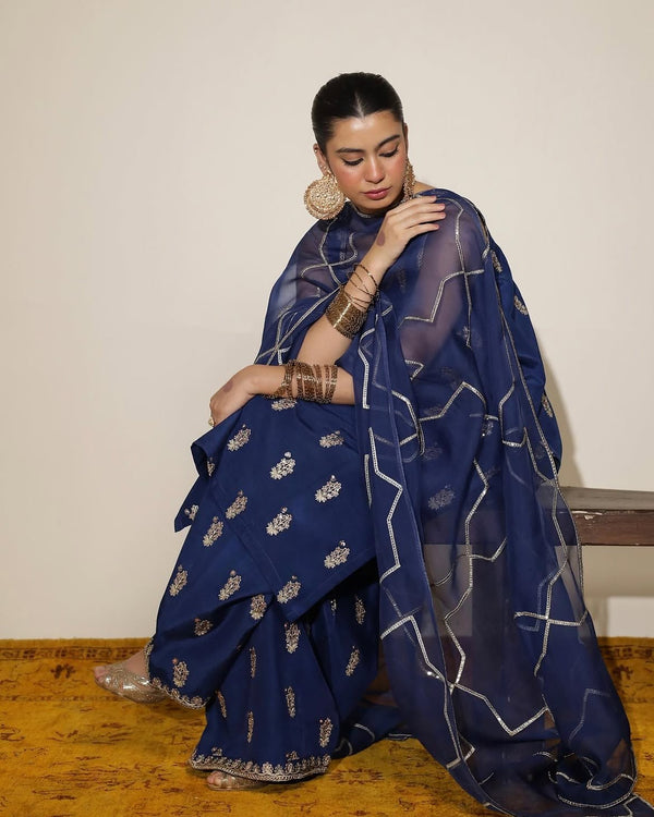 BAHAR BOOTI | 3-Pc Stitched Silk Outfit