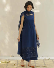 NAVY BLUE | 3-Pc Stitched Embroidered Outfit