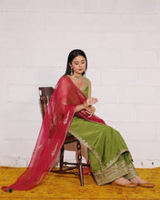 AFSANA | 3-Pc Stitched Silk Outfit