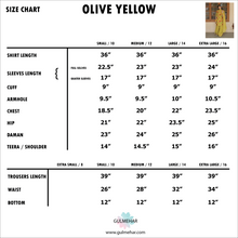 OLIVE YELLOW | 3PC Stitched Embroidered Outfit