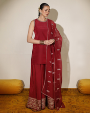 MUSHK | 3-Pc Stitched Embroidered Silk Outfit