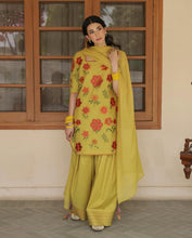OLIVE YELLOW | 3PC Stitched Embroidered Outfit