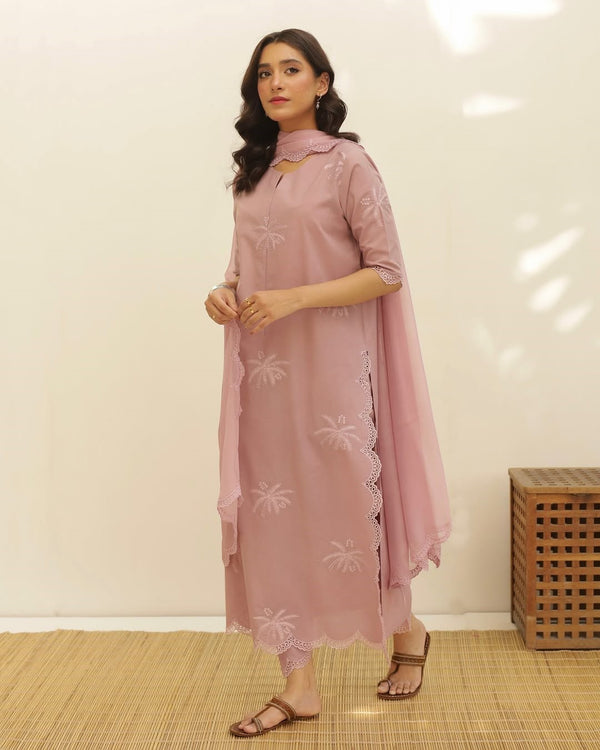 MAUVE | 3-pc Stitched Embroidered Outfit