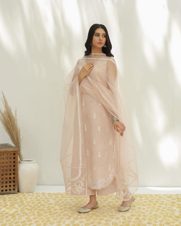 Rose Pink | 3-pc Stitched Embroidered Outfit