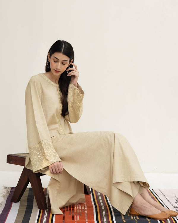 BUTTER BEIGE | 2-Pc Stitched Embroidered Outfit