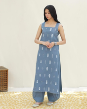 STEEL BLUE | 3-PcStitched Embroidered Outfit